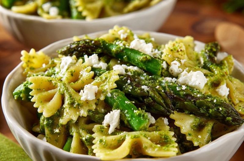 Asparagus Pesto Farfalle with Feta