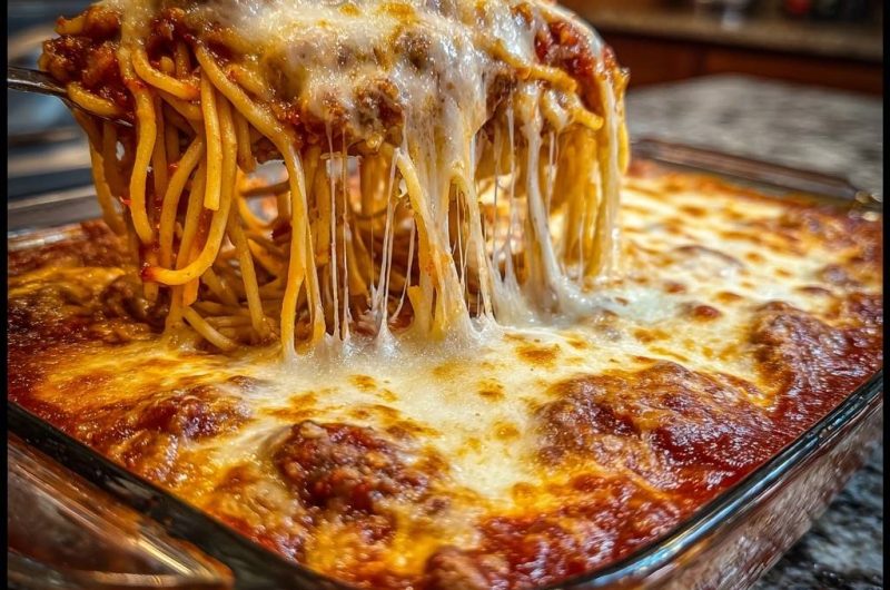 Cheesy Baked Spaghetti