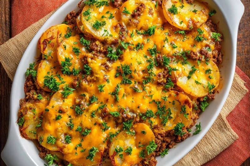 Cheesy Beef Potato Casserole