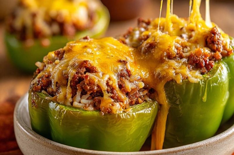 Cheesy Beef Stuffed Peppers