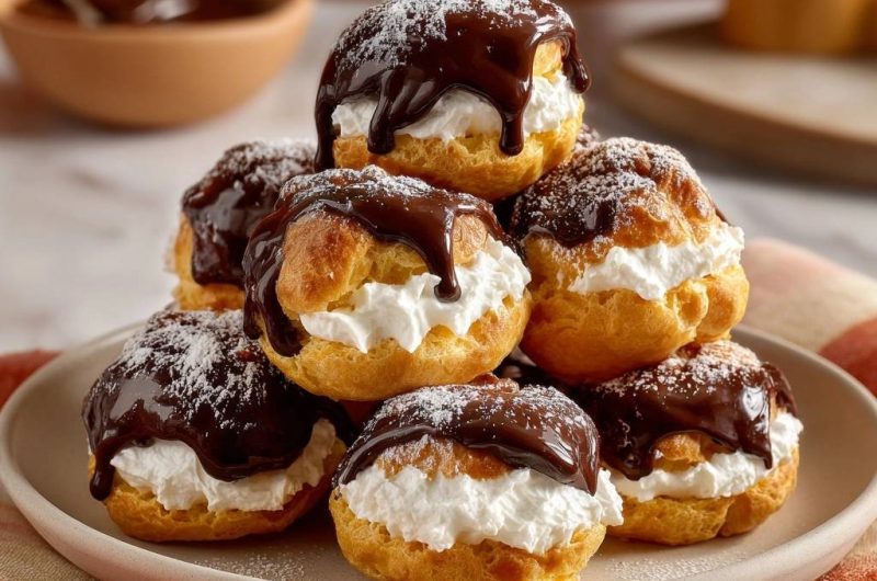 Chocolate-Drizzled Profiteroles