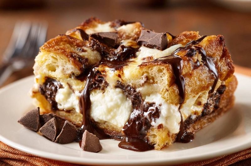 Chocolate Cream Croissant Bake