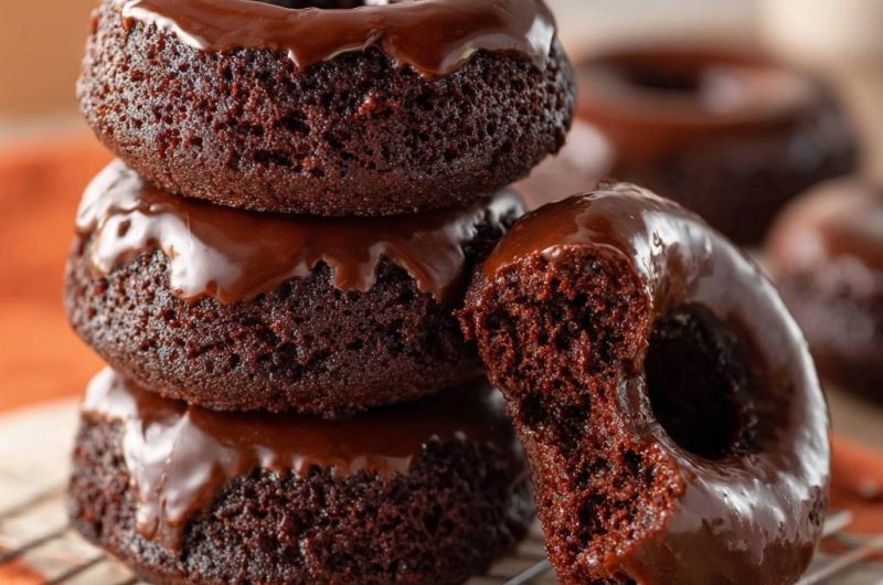 Chocolate Glazed Baked Donuts