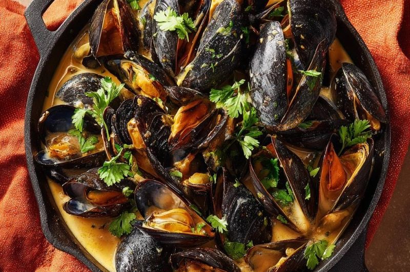 Creamy Garlic Mussels