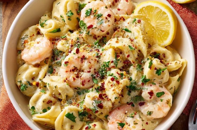 Creamy Lemon Shrimp Tortellini