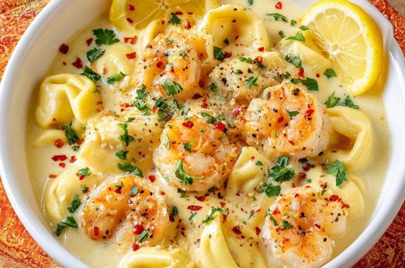 Creamy Lemon Shrimp Tortellini