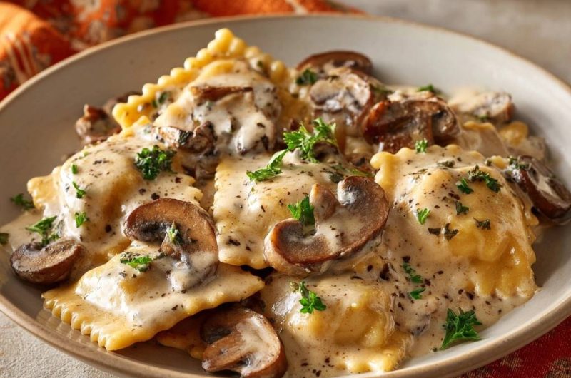 Creamy Mushroom Ravioli