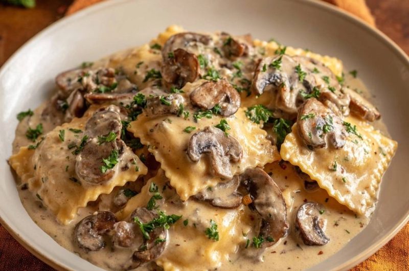 Creamy Mushroom Ravioli