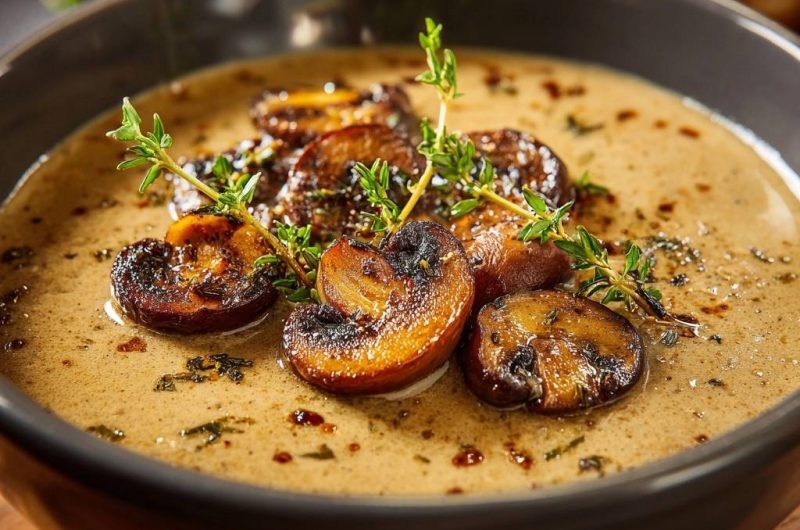 Creamy Thyme Mushroom Soup