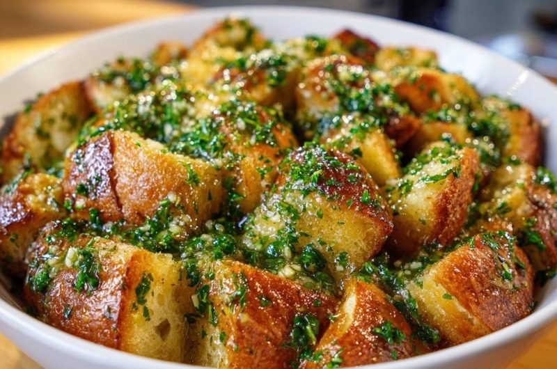 Crispy Garlic Parsley Croutons