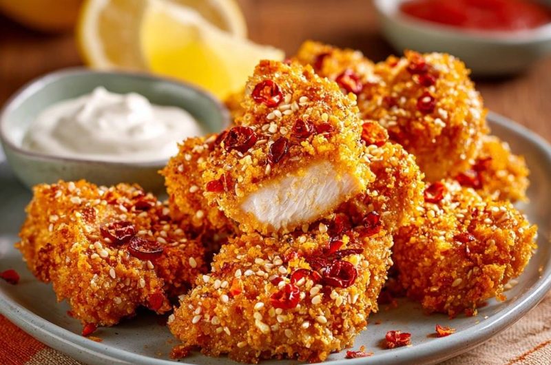 Crispy Sesame Chili Chicken Bites