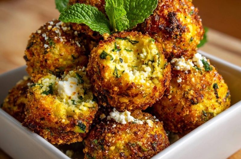 Crispy Zucchini Feta Balls