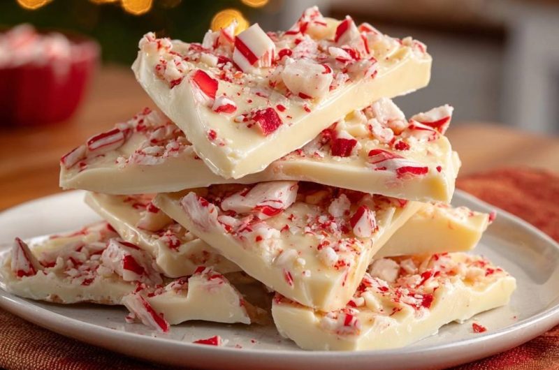 Festive Peppermint White Chocolate Bark