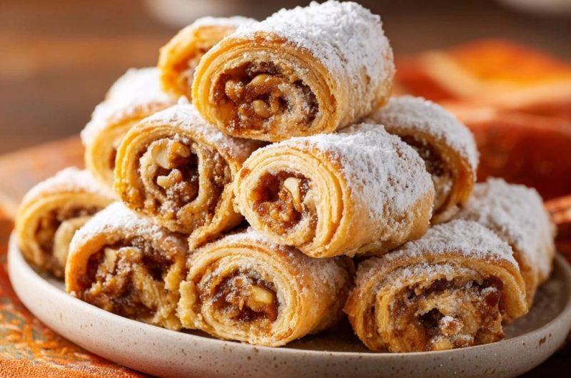 Flaky Walnut-Date Phyllo Rolls