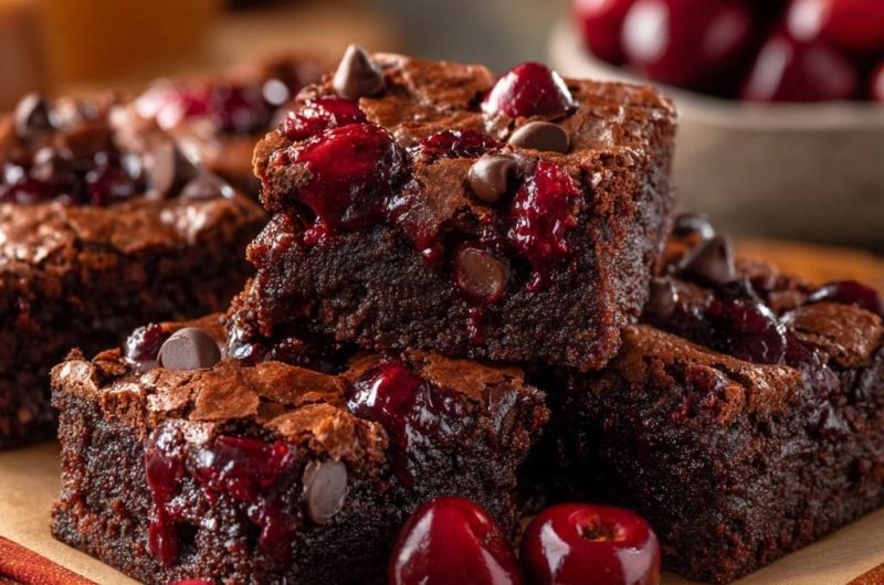 Fudgy Cherry Chocolate Brownies