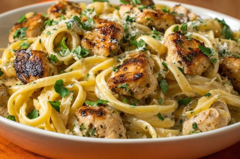 Grilled Chicken Fettuccine Alfredo