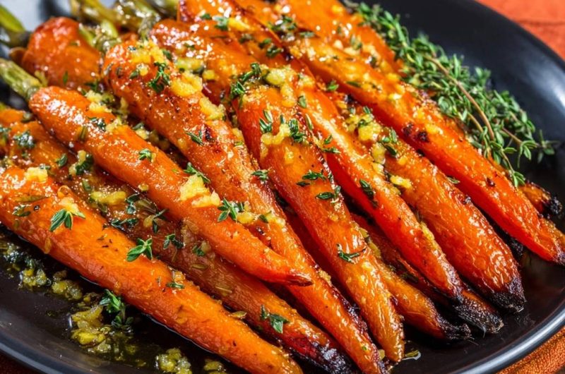 Honey Garlic Roasted Carrots