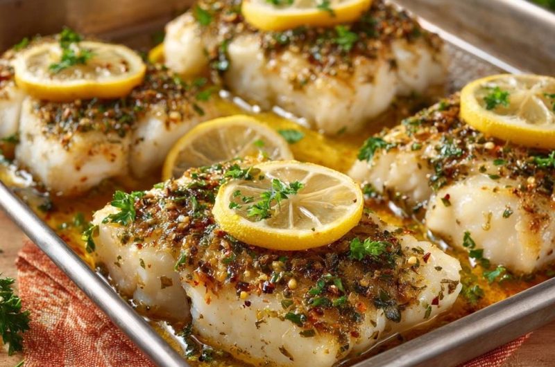 Lemon Herb Crusted Baked Cod