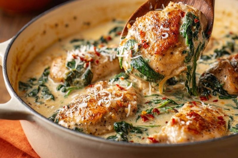 One-Pan Creamy Spinach Chicken