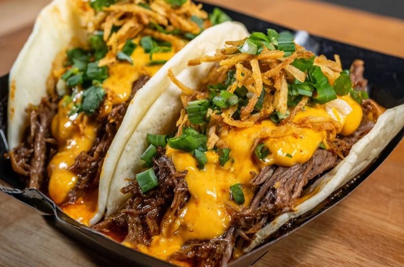 Queso Beef Tacos