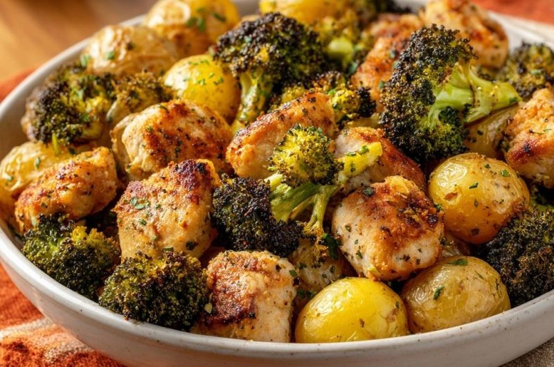 Sheet Pan Chicken Potatoes & Broccoli