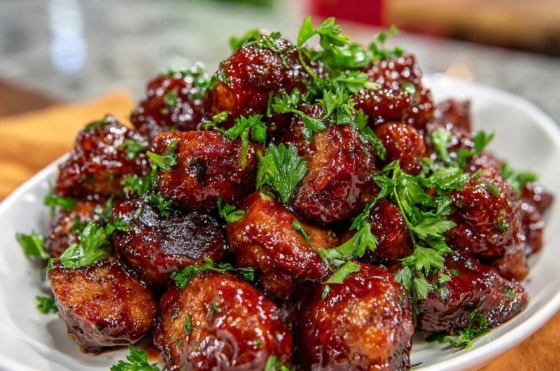 Sticky Glazed Meatballs