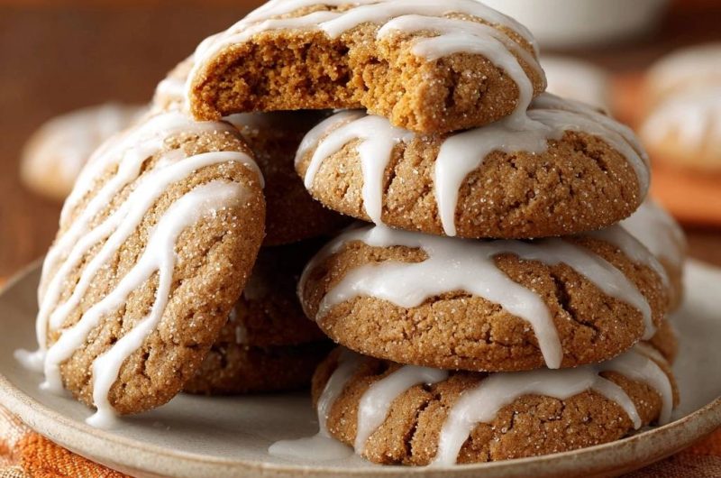 Thick Chewy Iced Gingersnaps