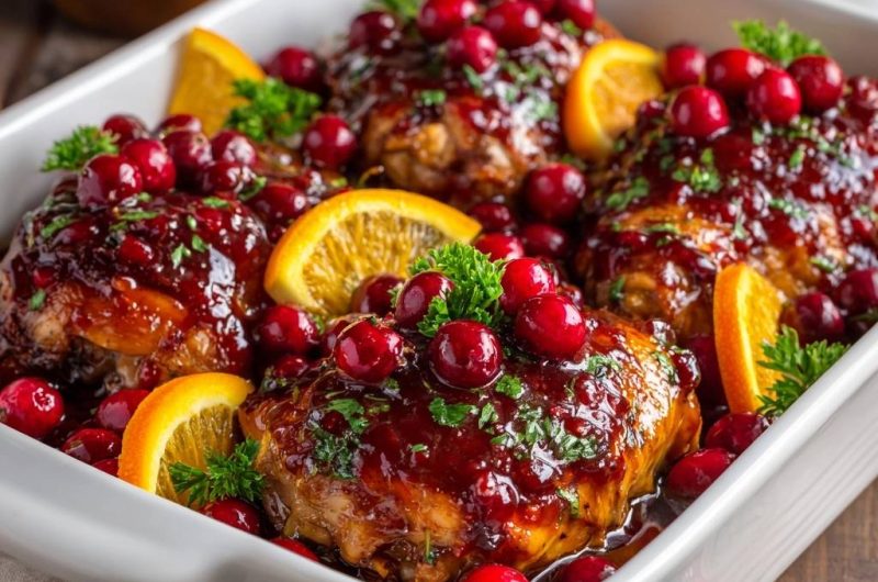 Cranberry Orange Chicken Thighs