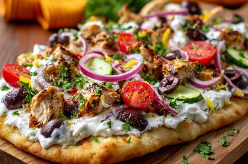 Greek Chicken Flatbread