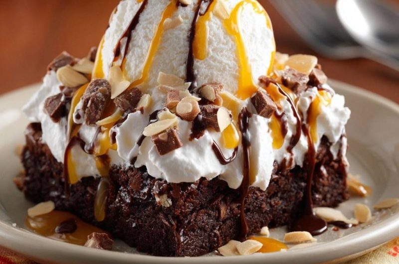 Almond Toffee Brownie Sundae