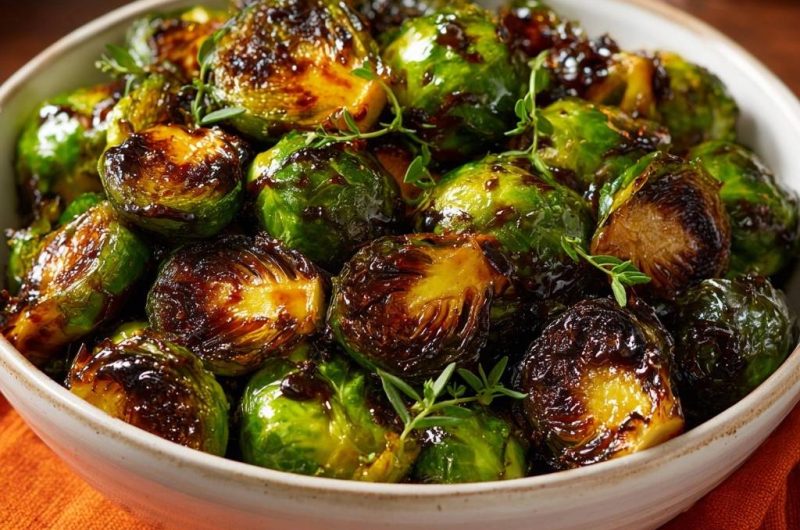 Balsamic Thyme Roasted Brussels Sprouts