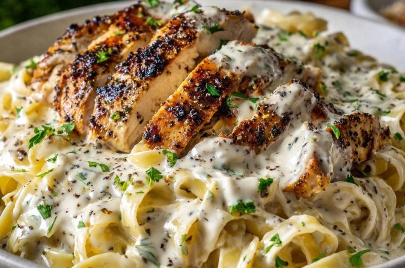 Blackened Chicken Fettuccine Alfredo