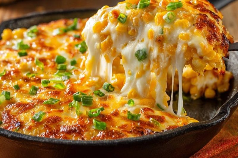 Cast Iron Cheesy Corn Casserole