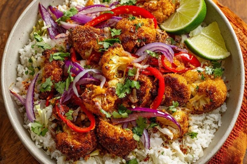 Crispy Fried Cauliflower Rice Bowl