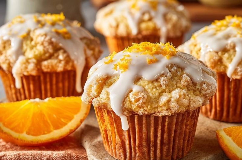 Glazed Orange Streusel Muffins