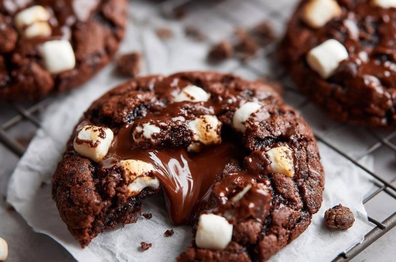 Gooey Chocolate Marshmallow Cookies