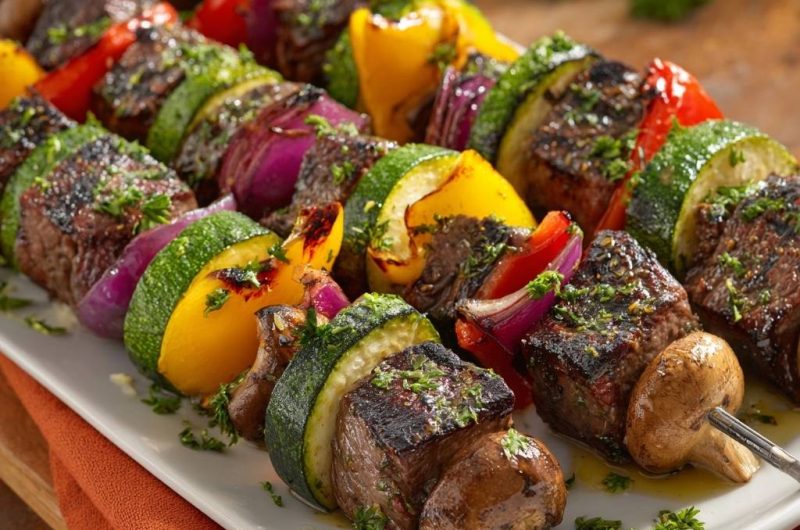Grilled Beef and Veggie Kebabs