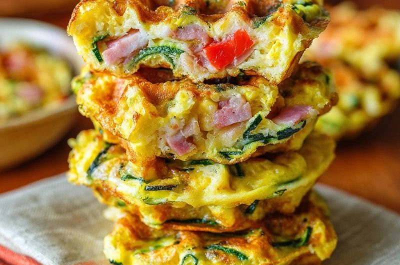 Ham and Zucchini Waffles
