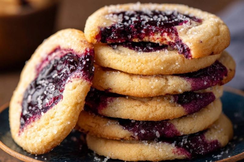 Blueberry Jam Thumbprint Cookies