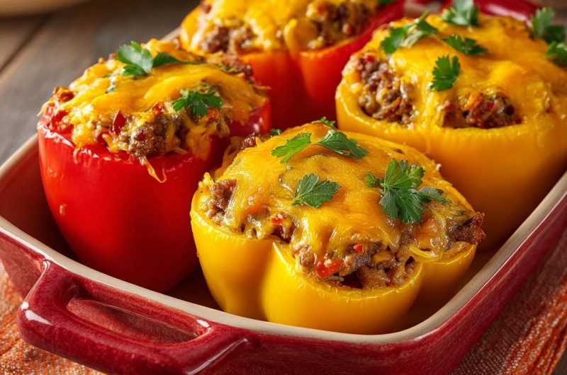 Cheesy Beef Stuffed Peppers