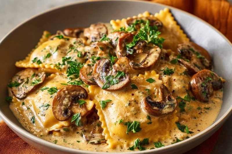 Creamy Mushroom Ravioli