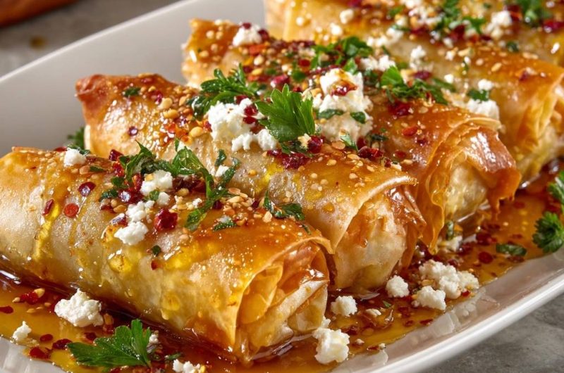Crispy Feta Phyllo Rolls