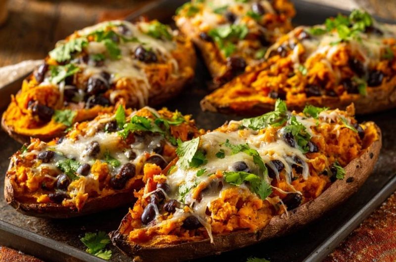 Loaded Black Bean Stuffed Sweet Potatoes