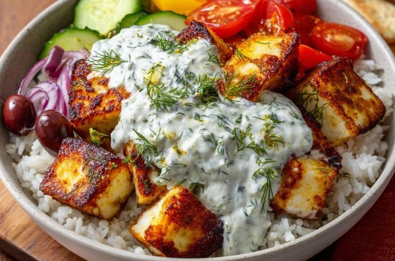 Mediterranean Halloumi Rice Bowls
