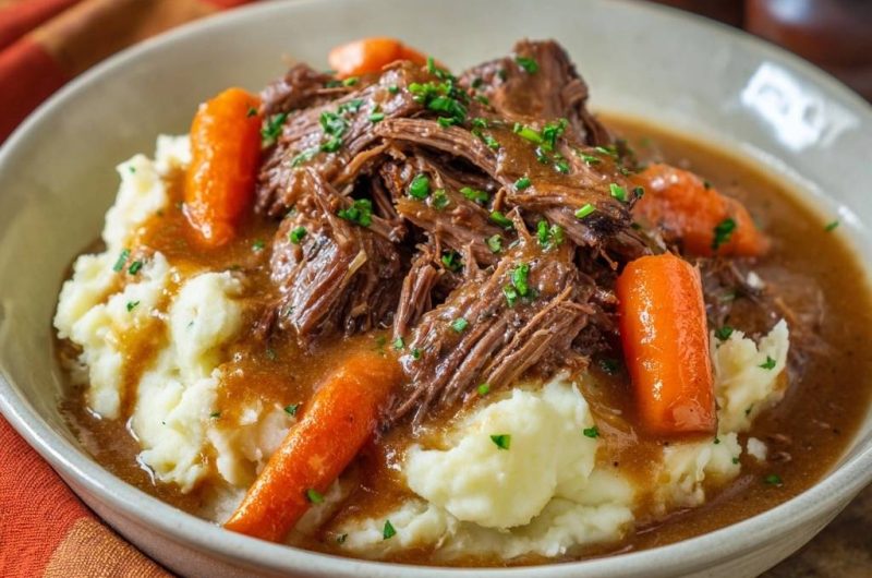 Slow-Simmered Pot Roast and Mashed Potatoes