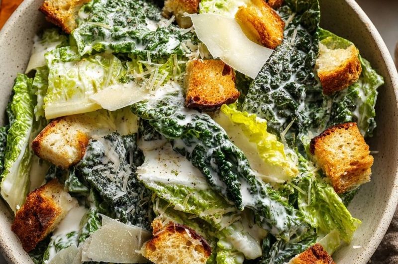 Classic Caesar Salad with Garlic Croutons