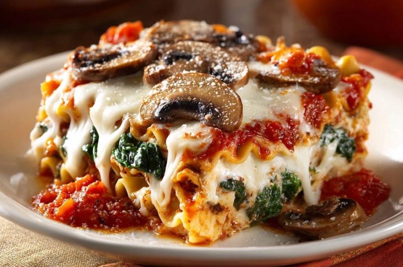 Roasted Mushroom and Spinach Lasagna
