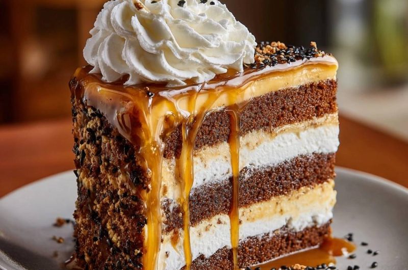 Salted Caramel & Black Sesame Layer Cake