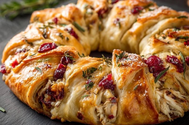 Savory Cranberry Chicken Crescent Ring