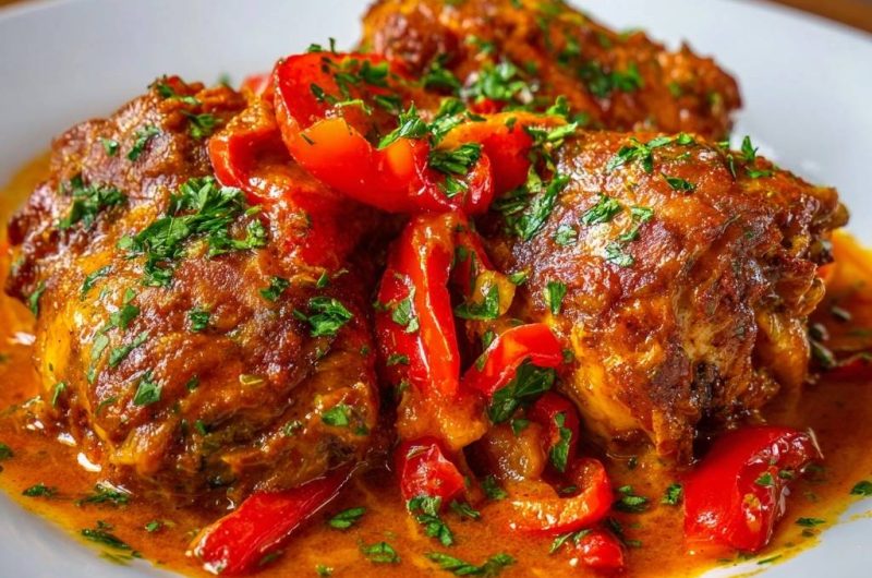 Paprika Chicken Thighs with Peppers